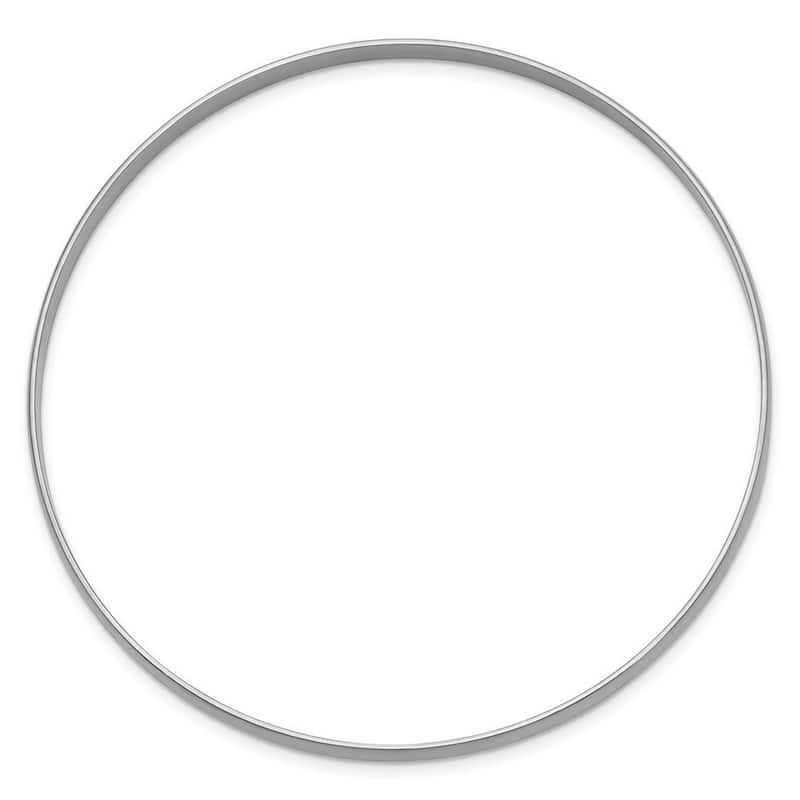 Curata 14k White Gold 4mm Solid Half Round Slip On Stackable Bangle Bracelet