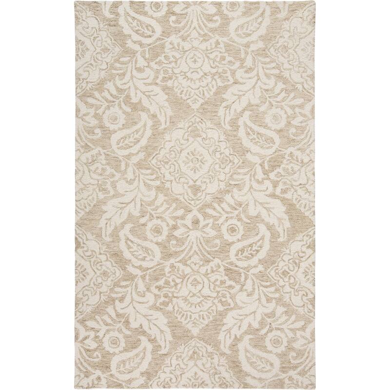Feizy FZRG43728 Lazi 8' x 10' Wool Hand Tufted Transitional Farmhouse - Oyster / Ivory