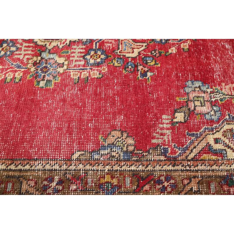 ECARPETGALLERY Hand-knotted Antalya Vintage Red Wool Rug - 9'3 x 11'11