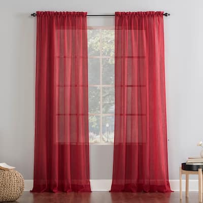 No. 918 Erica Crushed Voile Sheer Rod Pocket 1-Piece Curtain Panel, Single Panel
