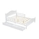 preview thumbnail 39 of 42, Kids Platform Bed with Saddle-shape Headboard and Footboard, 2 Drawers Underneath, 10 Pc Slats Support, No Box Spring Needed