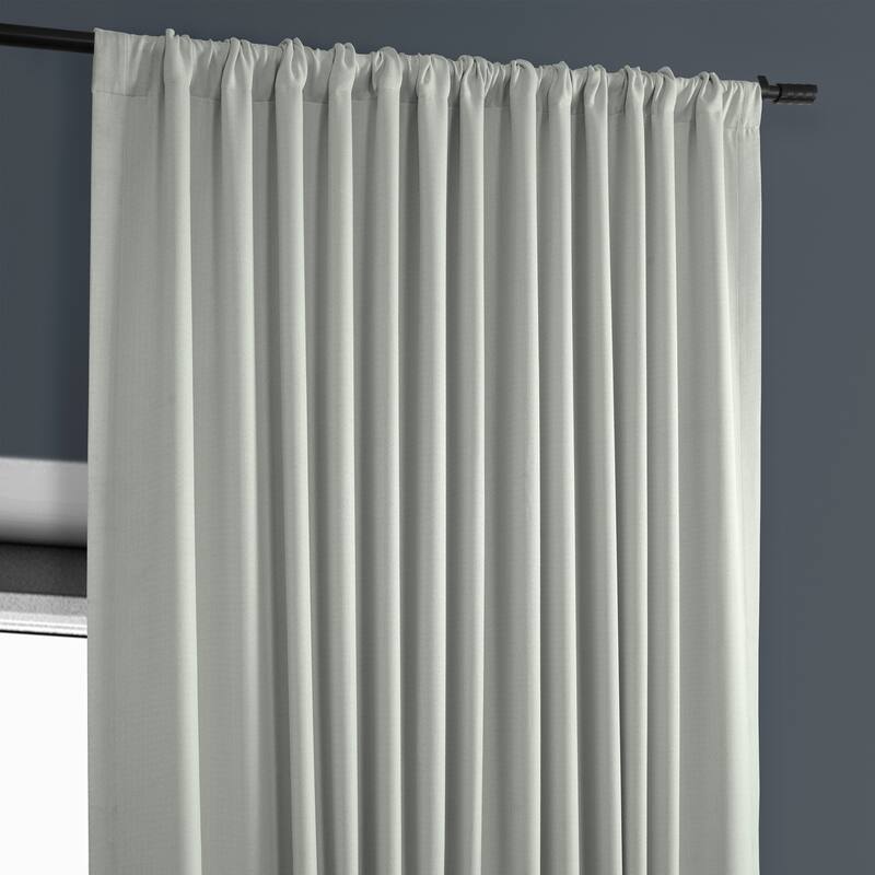Exclusive Fabrics Faux Linen Extra Wide Room Darkening Curtains Panel - Versatile Privacy Drapery for Wide Windows (1 Panel) - 100 X 84 - Oyster