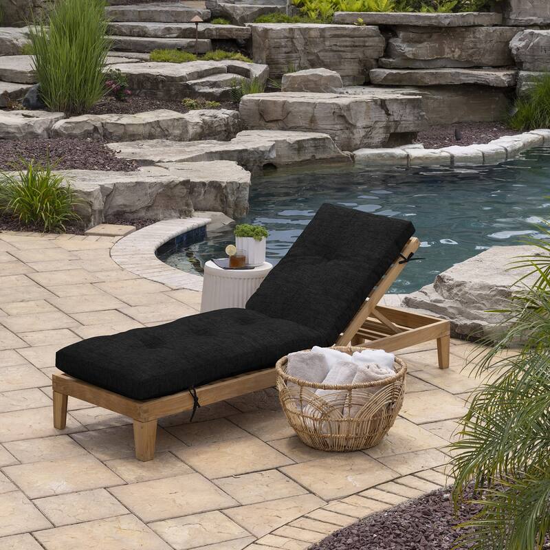 ARDEN Outdoor Plush Modern Tufted Chaise Cushion, 76 x 22