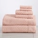 preview thumbnail 74 of 197, Linery & Co. Cotton Diamond Waffle Texture Bath Towels 6 Piece Set W/ Bath Sheets - Blush