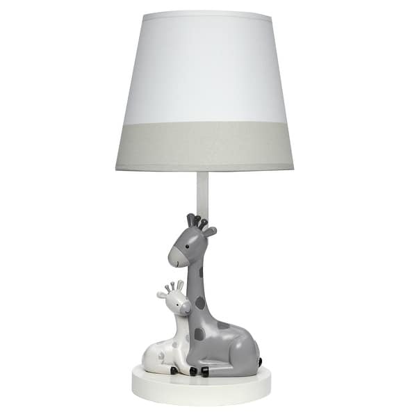 slide 2 of 5, Lambs & Ivy Jungle Friends White/Gray Giraffe Nursery Lamp with Shade & Bulb