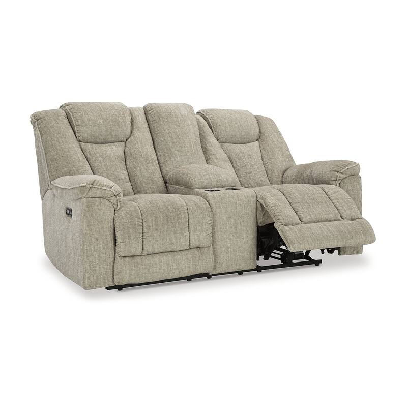 Signature Design by Ashley Hindmarsh Stone Power Reclining Loveseat with Console - 76" W x 44" D x 42" H