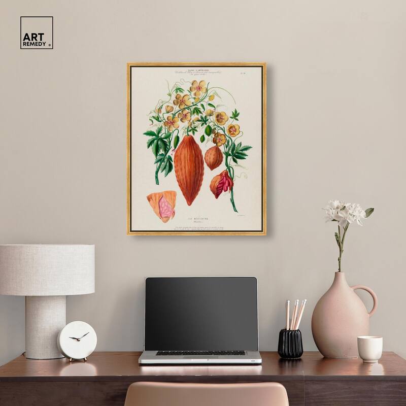 Momordica Exotic Floral Flore Canvas by Art Remedy