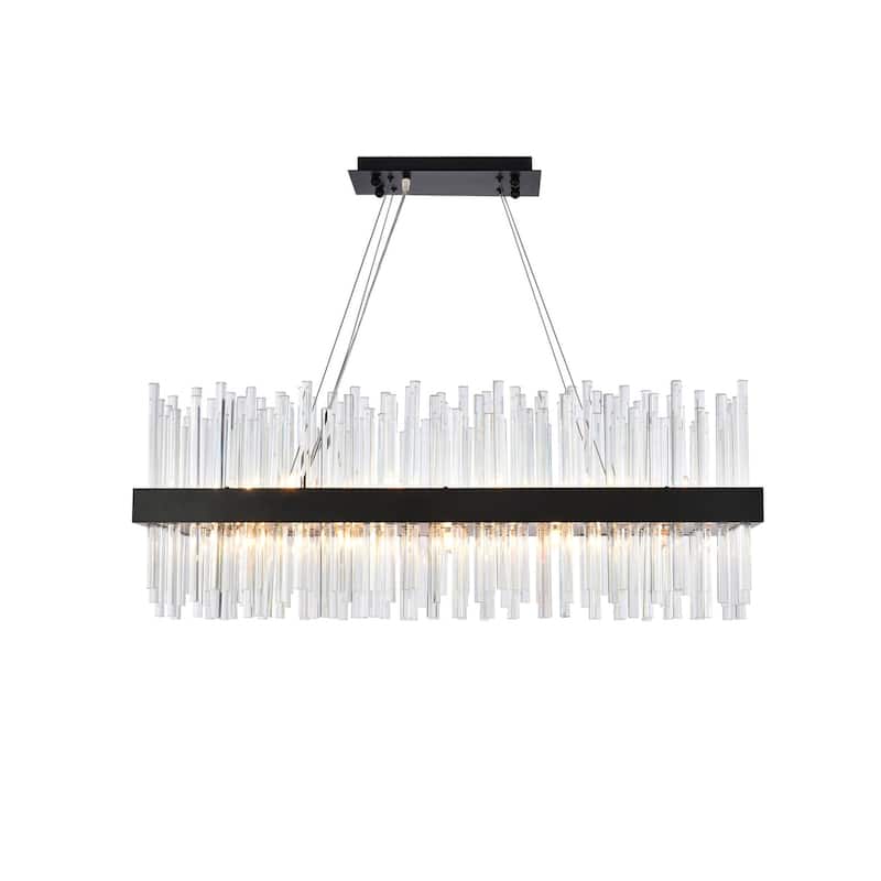 Indigo Home 36 inch round crystal pendant - Black