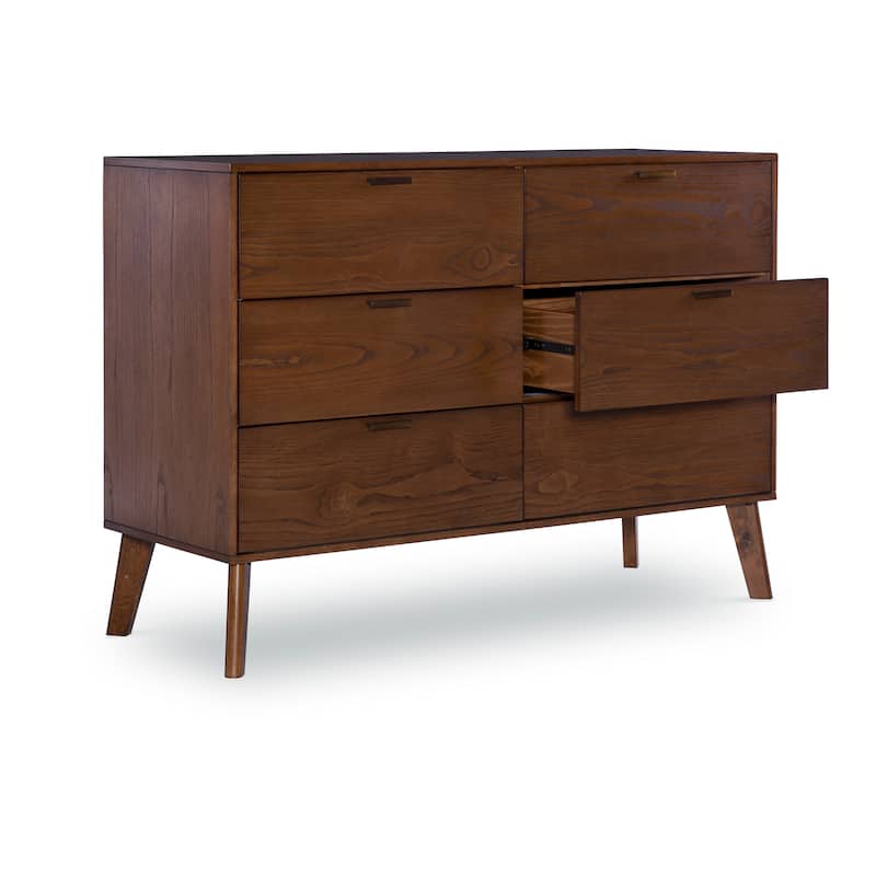 Carter Wooden Mid-Century 6-Drawer Dresser