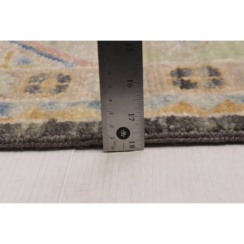 ECARPETGALLERY Hand-knotted Modern Oushak Dark Grey Wool Rug - 9'0 x 11'11