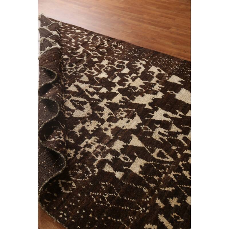 Tribal Moroccan Oriental Wool Area Rug Hand-knotted Office Carpet - 5'4" x 8'5"