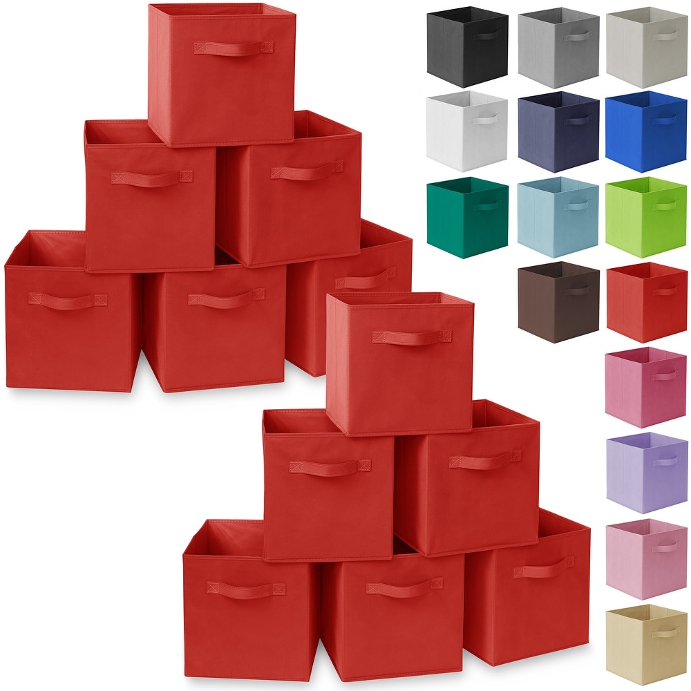 Household Essentials Medium Fabric Storage Bins with Lids, Graphite, Set of 2
