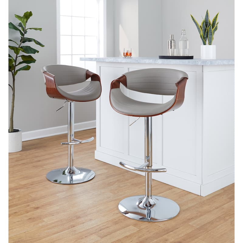 Carson Carrington Kanteborg Adjustable Bar Stool with Rounded T Footrest (Set of 2)