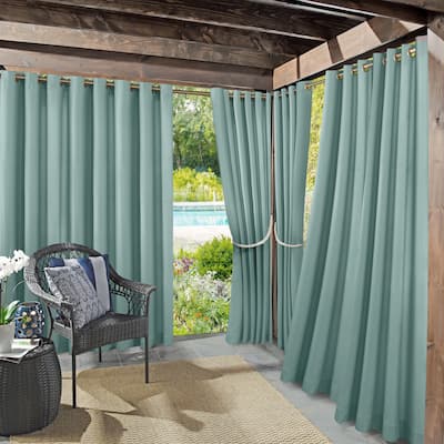 Sun Zero Sailor Indoor Outdoor UV Protectant Room Darkening Grommet Curtain Panel, Single Panel