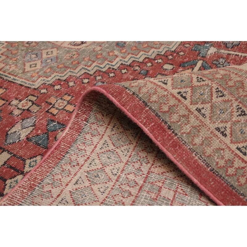 ECARPETGALLERY Hand-knotted Kayseri Vintage Red Wool Rug - 6'3 x 9'2