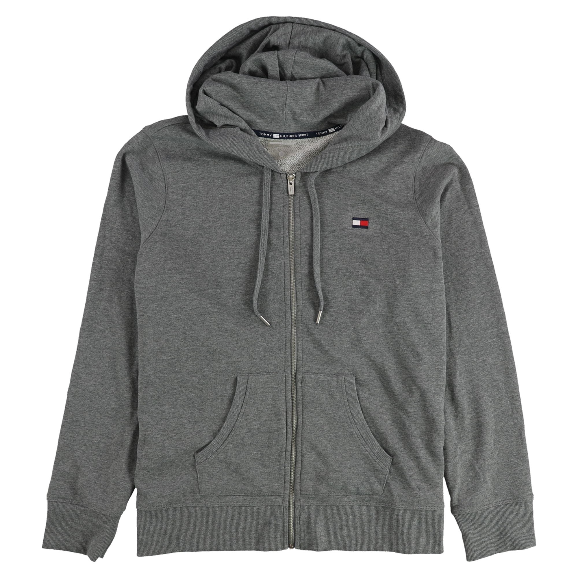 Tommy Hilfiger Womens Back Graphic Hoodie Sweatshirt, Grey, XX