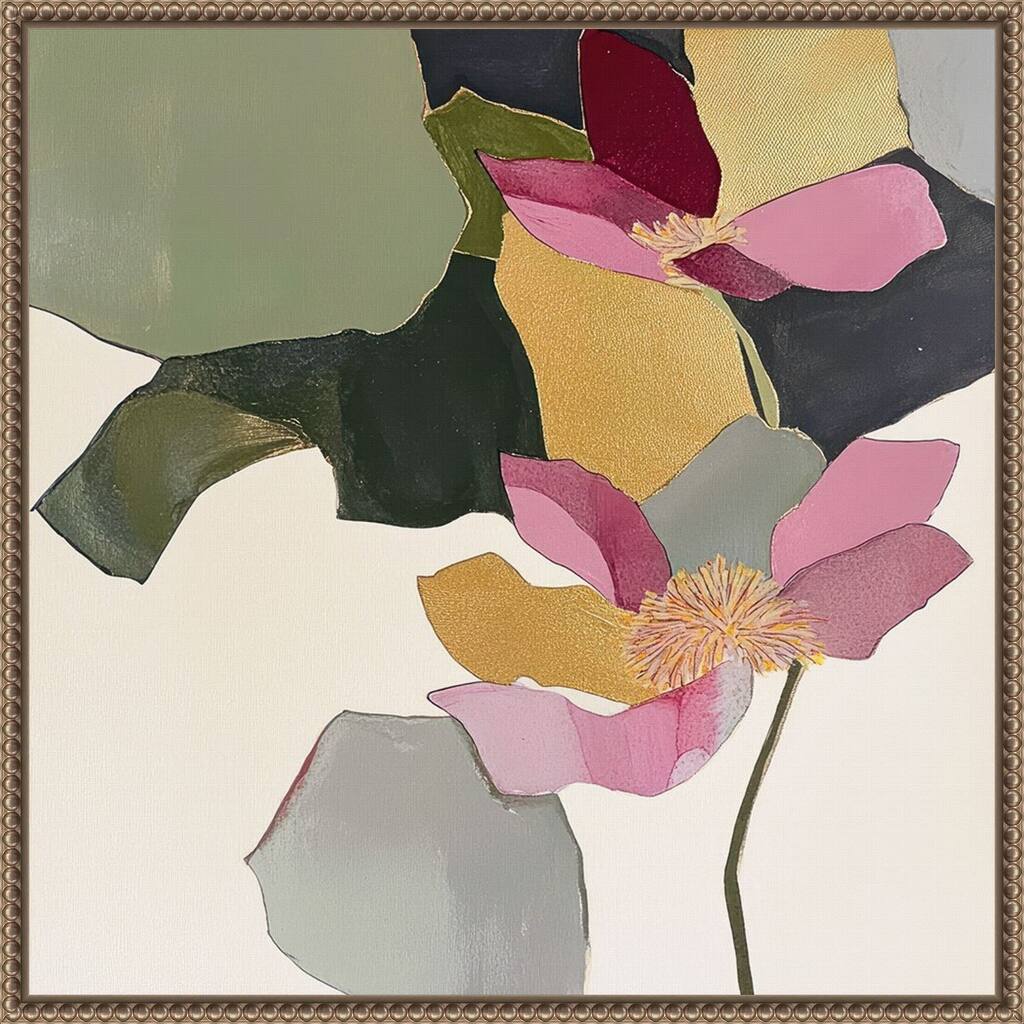 Blossom in Pink No. 1 by Lazar studio Framed Canvas Wall Art Print