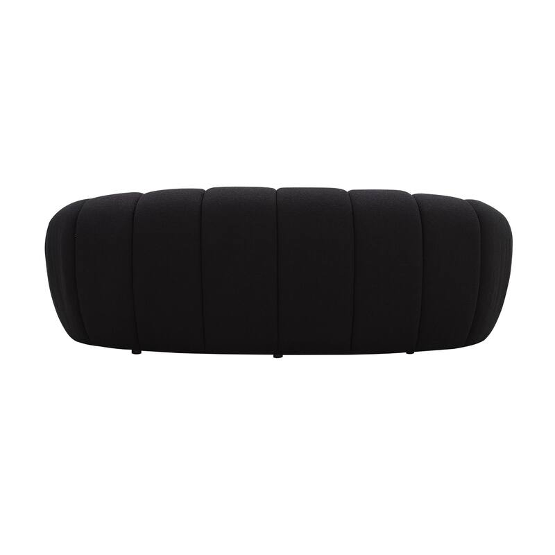 Divani Casa Yolonda Modern Curved Black Fabric Loveseat