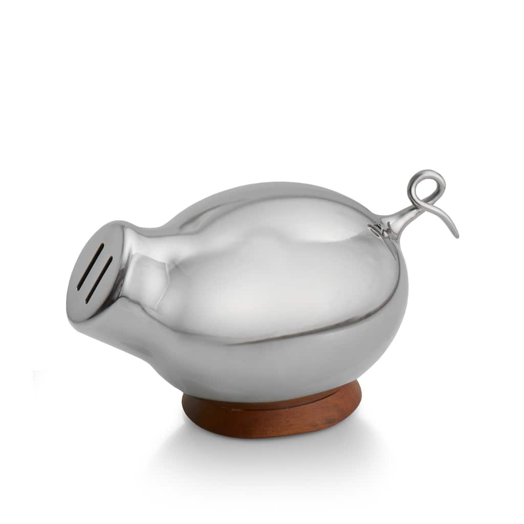 Nambe Kibo Piggy Bank - 8” L x 4.5” W x 4.25” H