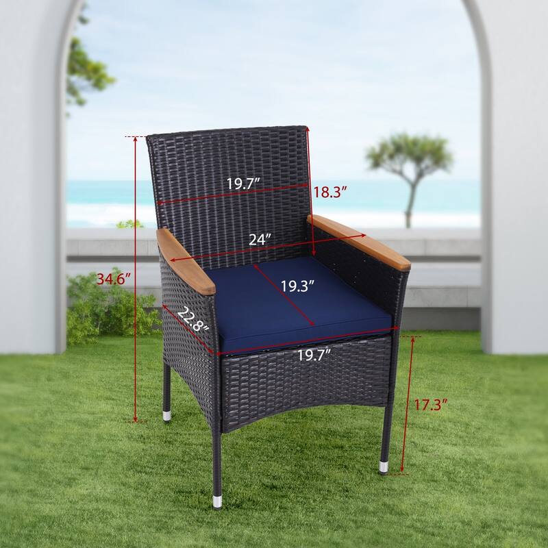 MAISON ARTS Outdoor Patio 6 Pieces Dining Set with Umbrella