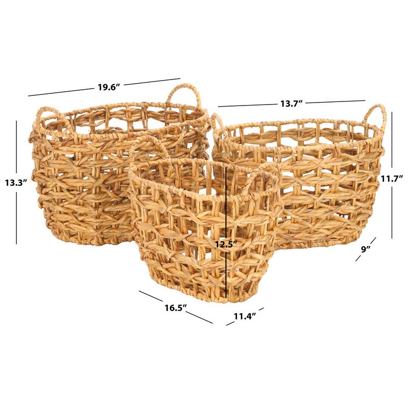 SAFAVIEH Aybike Set Of 3 Storage Baskets (Fully Assembled) - 19.6 In. W x 13.3 In. D x 13.3 In. H - 20Wx13Dx13H