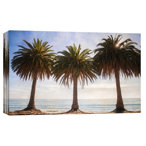 Ptm Images 9 102258 Ptm Canvas Collection 8 X 10 Three Palm Trees Giclee Beaches And Waves Art Print On Canvas