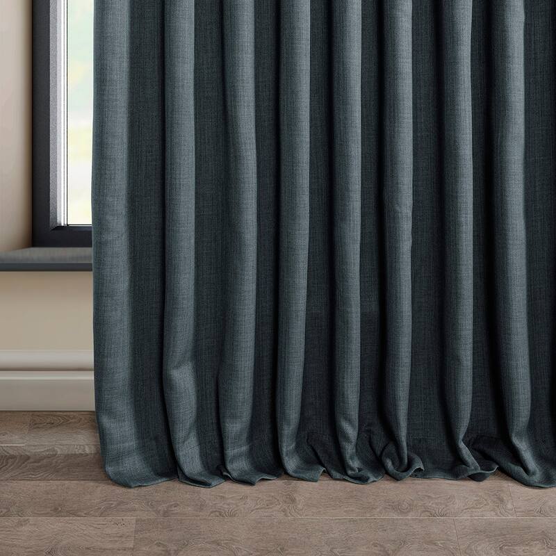 Exclusive Fabrics Faux Linen Extra Wide Room Darkening Curtain Panel
