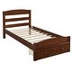 preview thumbnail 4 of 23, Twin Size Solid Wood Construction Platform Bed Frame with Additional Storage Drawer with Knobs and Casters