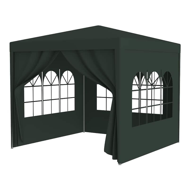 10x10 Heavy Duty Outdoor Party Tent with Removable Walls, Waterproof & UV-Resistant, Easy Assembly - Green