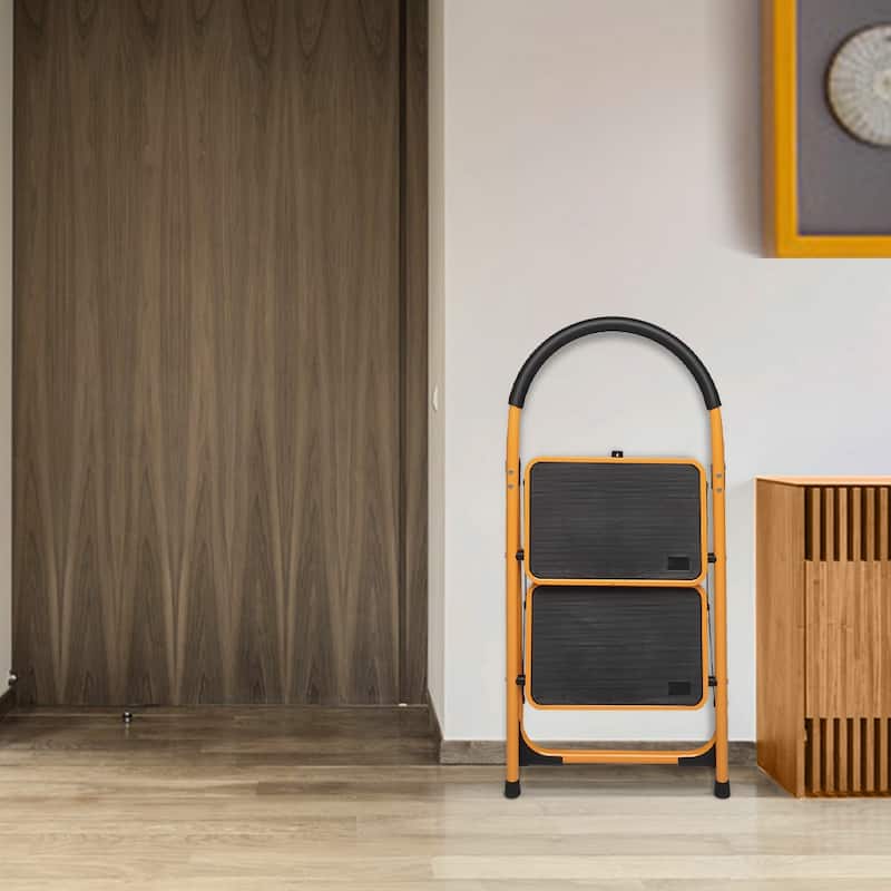 2 Step Platform Ladder, 330 lb. Weight Capacity Folding Step Stool - N/A