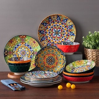 vancasso SIMI 16-piece Bohemian Porcelain Pattern Dinnerware Set