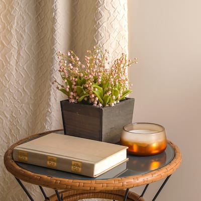 National Tree Company 10 in. Pink Lily-of-the-Valley Flowers in Wood Box - 10 in