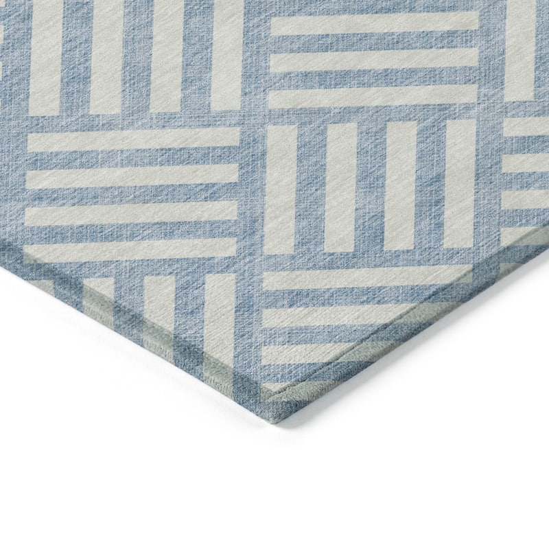 Machine Washable Indoor/ Outdoor Chantille Geo Contemporary Rug