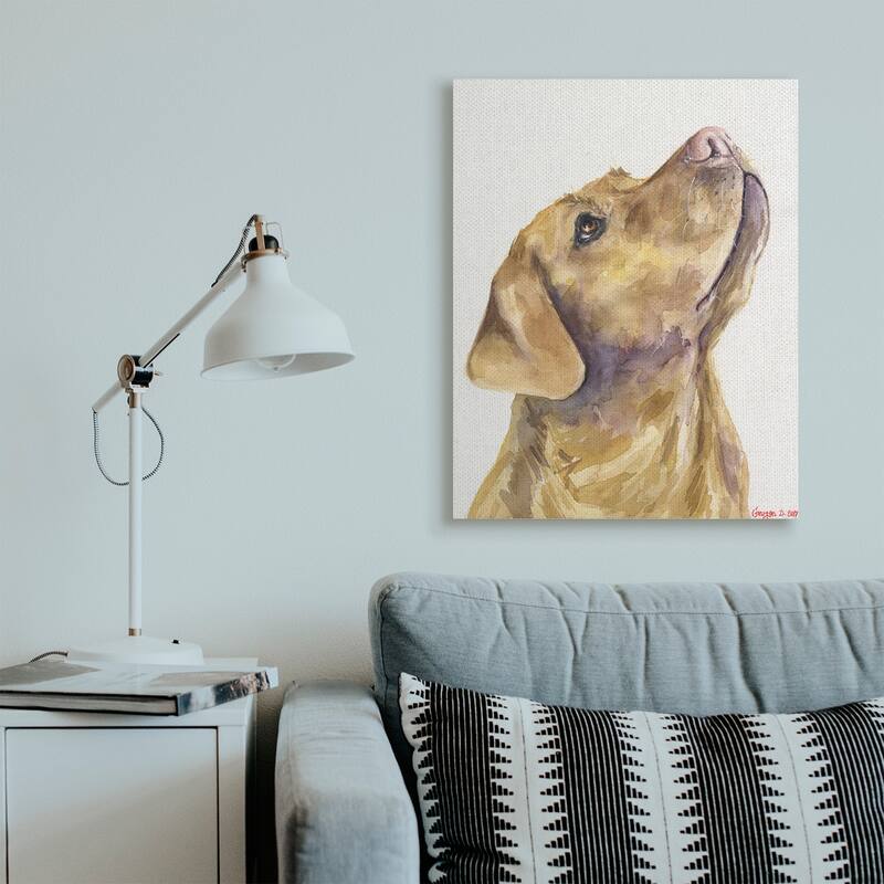 Stupell Yellow Lab Gazing Upwards Pet Dog Portrait Canvas Wall Art