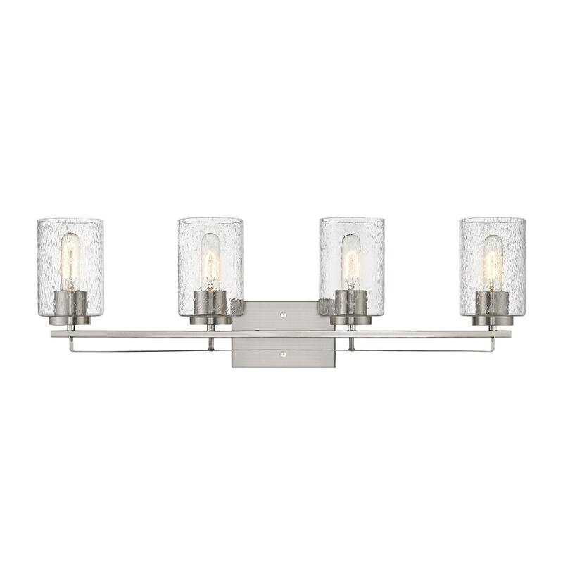 Modern Flush Mount Wall Light Fixture with Clear Bubble Glass Shade and LED Compatible for Bedroom