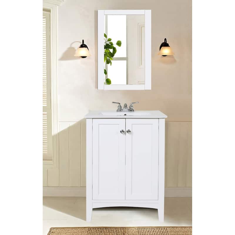 Elegant Lighting Danville 32" x 22" Wood Framed Mirror