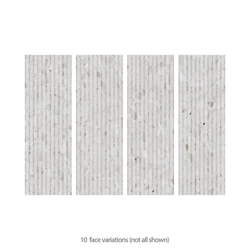 Merola Tile Marbilia Fluted Terrazo White 15-3/4" x 47-1/4" Porcelain Wall Tile
