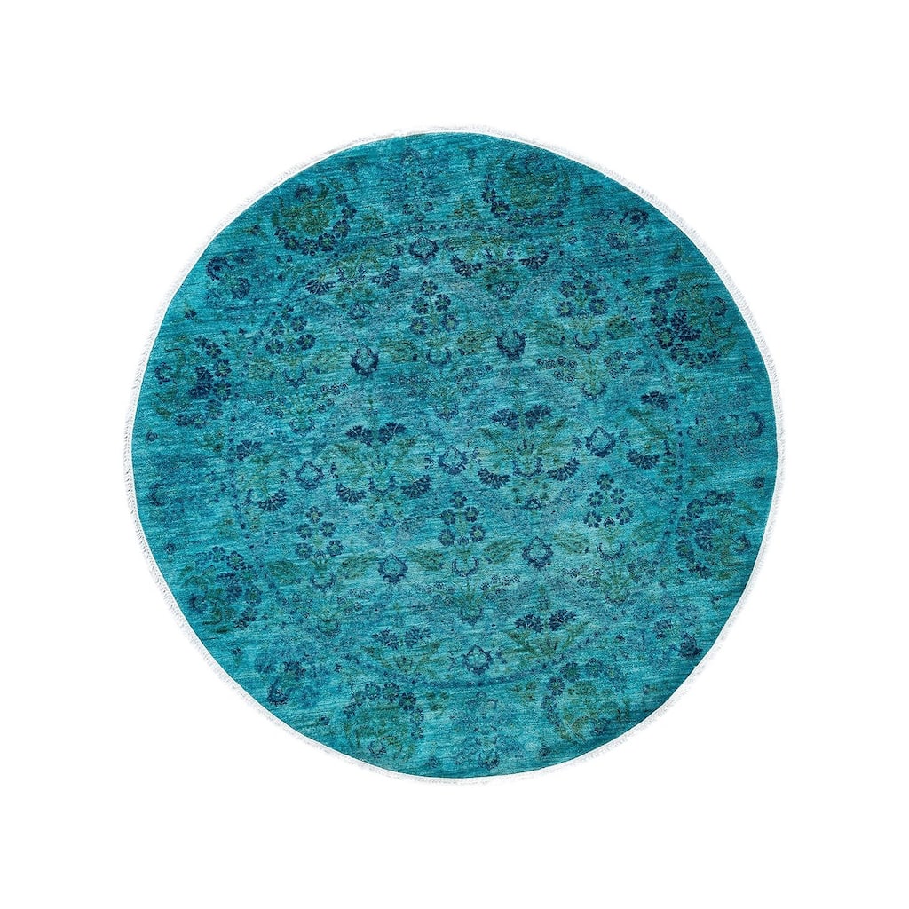 Vibrance One-of-a-Kind Hand-Knotted Area Rug - Blue, 6' 1" x 6' 1" - 6' 1" x 6' 1"