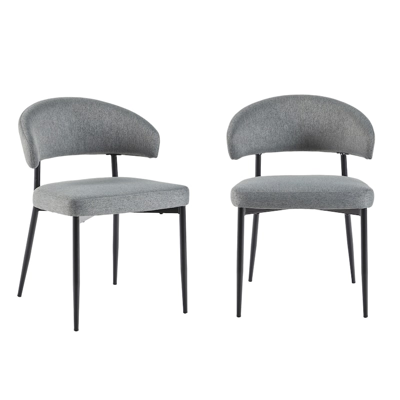 Middlebrook Designs Curved Back Upholstered Dining Chair (Set of 2)