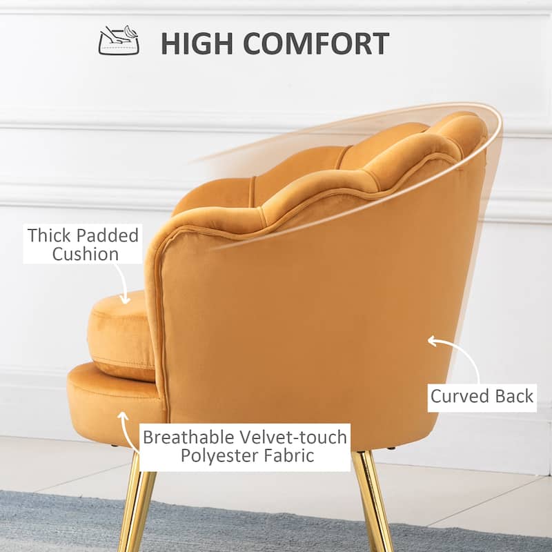 Velvet-touch Fabric Accent Chair