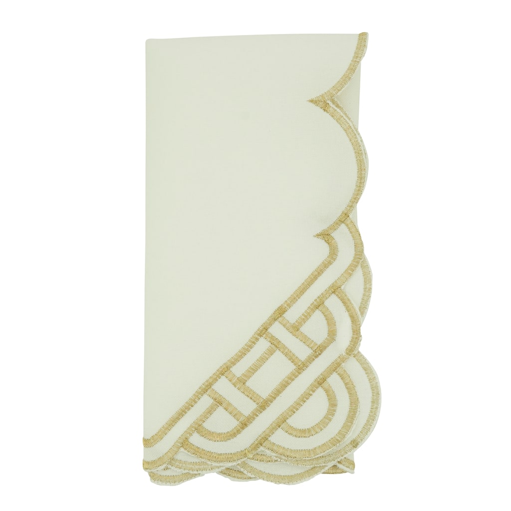 Braid Embroidered Design Table Napkins (Set of 4)