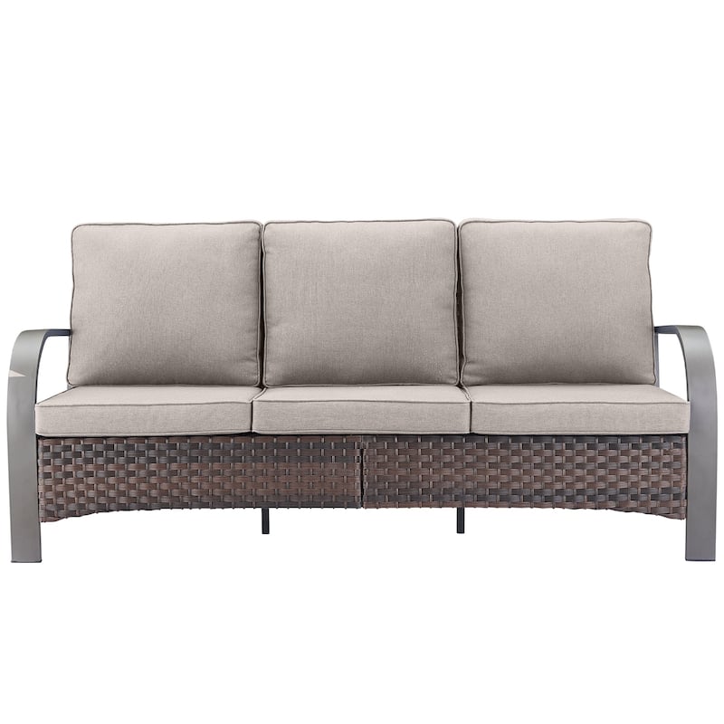 Pocassy Outdoor Furniture Sofa Swivel Chairs with Ottoman