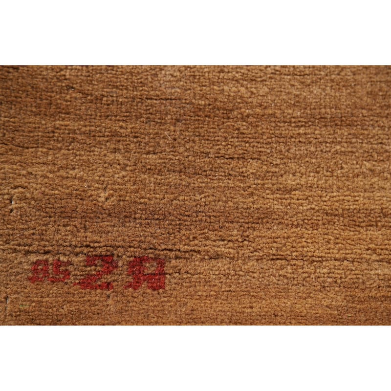 Gold Gabbeh Oriental Rug Handmade Wool Carpet - 3'10"x 5'9"
