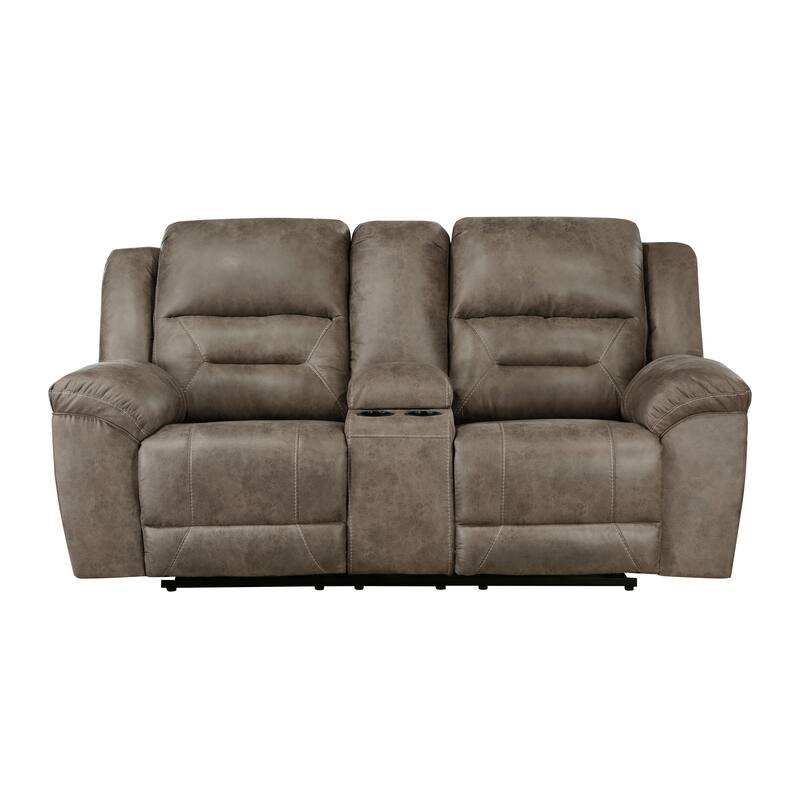 Alonzo Polished Microfiber 2-Piece Manual Reclining Sofa Set
