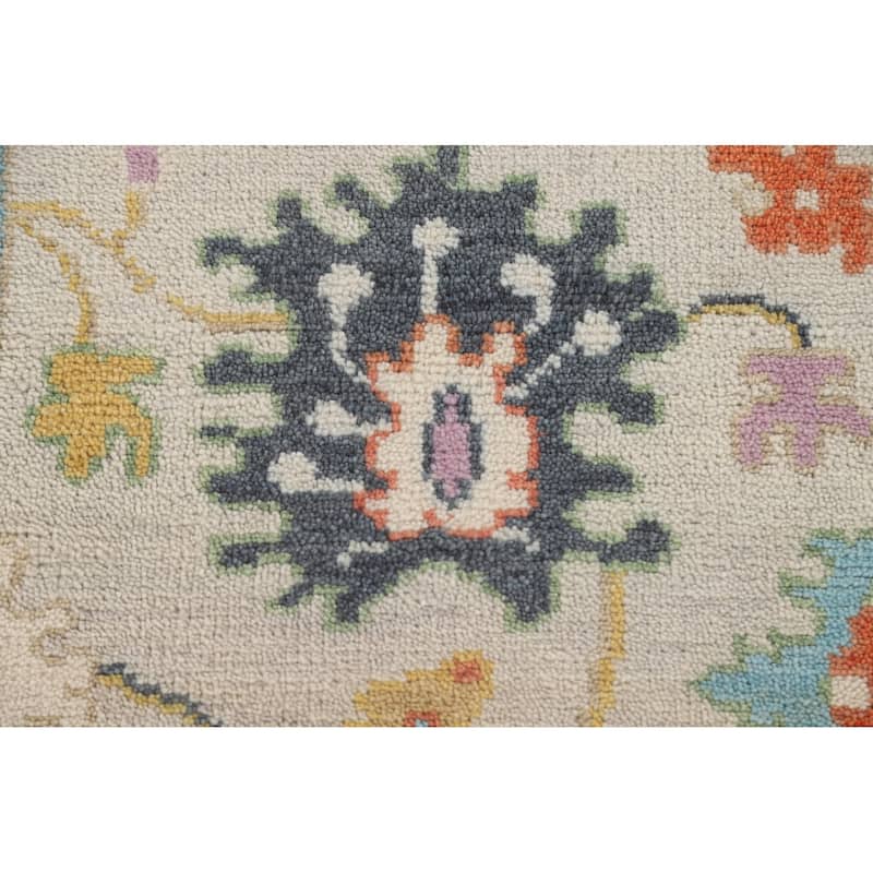 Floral Oushak Oriental Accent Rug Handmade Wool Carpet - 2'7" x 5'11"
