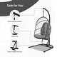 preview thumbnail 8 of 16, Gymax Hanging Hammock Egg Chair Patio Rattan Swing Chair w/ Stand &