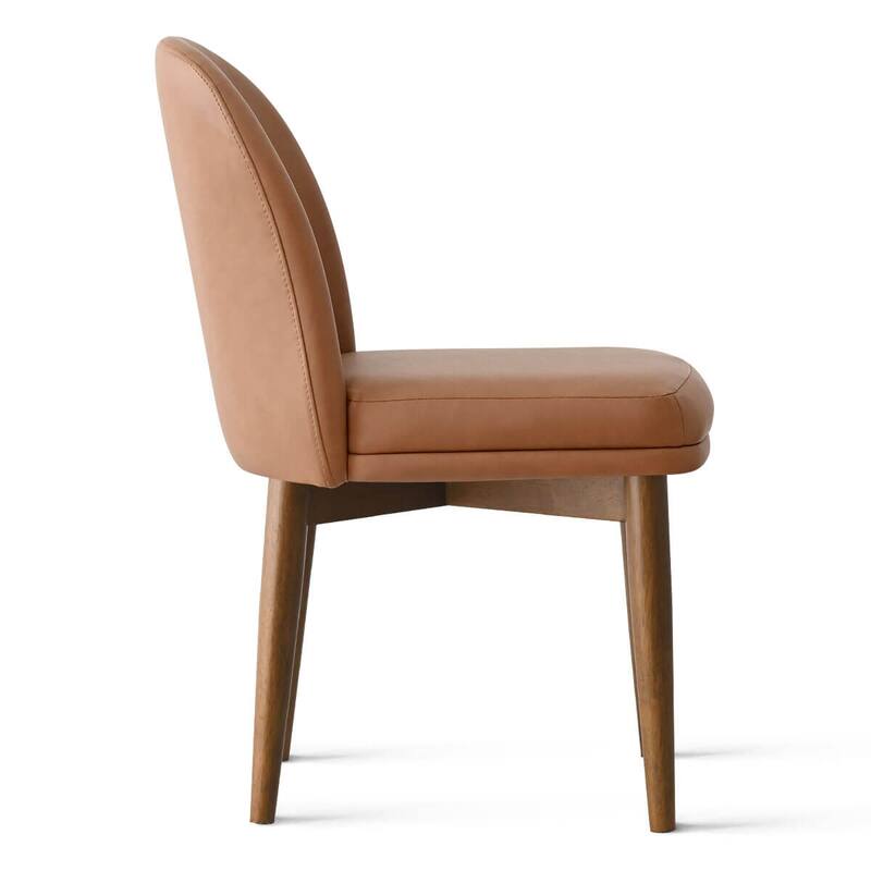 Faux Leather Upholstered Parson Chair(Set of 2)