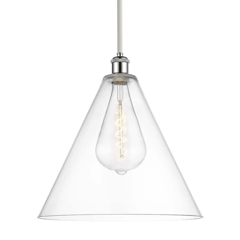Innovations Lighting 516-1S-17-16 Berkshire Pendant Berkshire 16" Wide - White and Polished Chrome / Clear