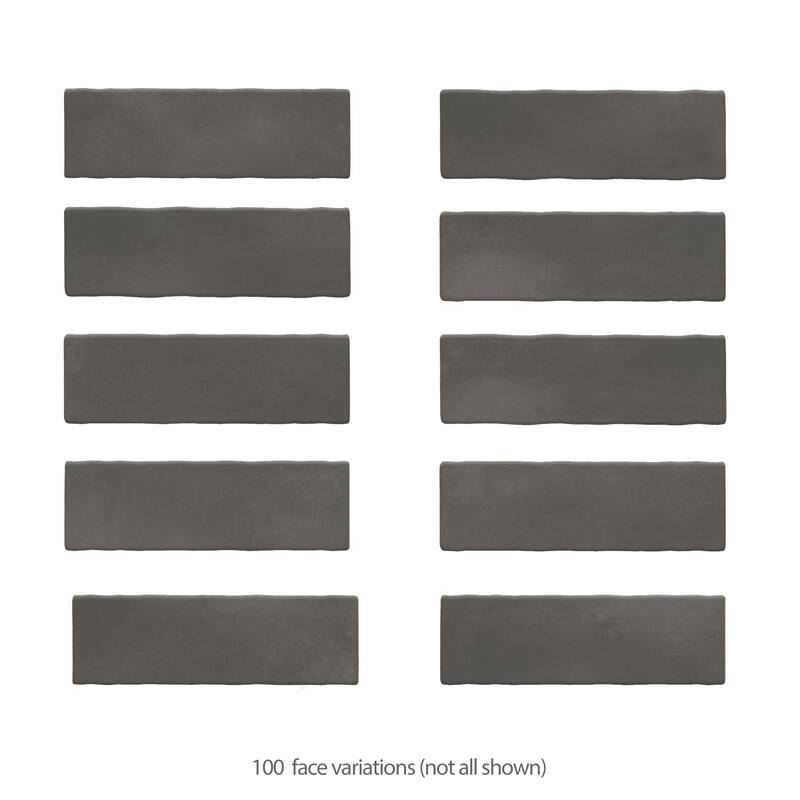 Merola Tile Coco Matte Black Hat 2" x 5-7/8" Porcelain Floor and Wall Tile