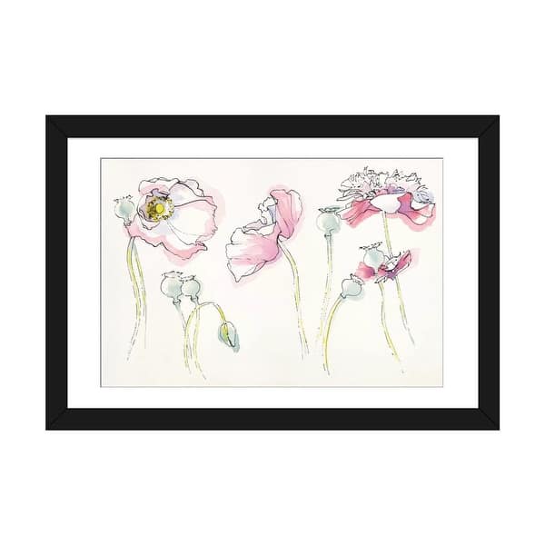 slide 2 of 20, iCanvas "Pink Somniferums" by Shirley Novak Black - 24x32x1